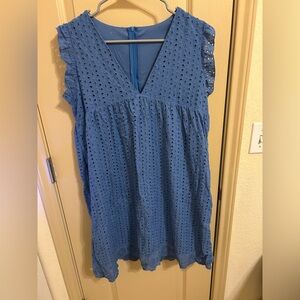 Blue Eyelet Dress
